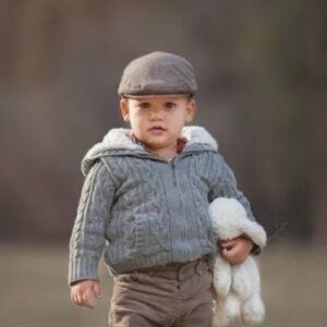 Jangoul Newsboy Brown Tweed Kids Hat.